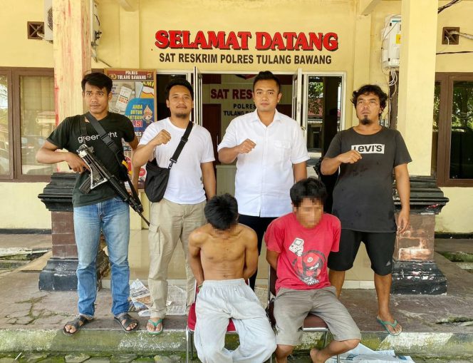 
 Dalam Waktu 1,5 Jam, Tekab 308 Presisi Polres Tulang Bawang Tangkap Dua Pencuri Hewan Ternak