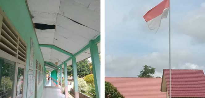 
 SDN Paduan Rajawali Diduga Kibarkan Bendera Robek dan Kusam