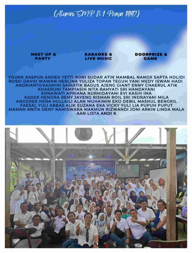 
 Romansa Reuni dan Halal Bihalal Alumni SMPN 1 Praya Angkatan 1997