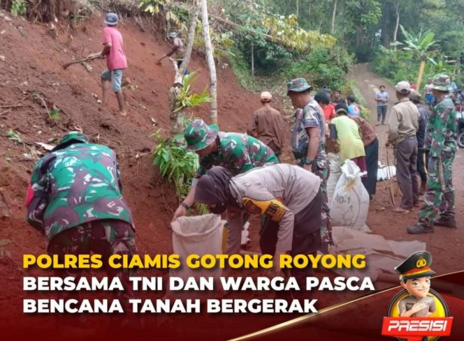 
 Kompak, TNI, Polri Dan Warga Di Cisaat Kota Sukabumi Kerja Bakti Perbaiki Jalan Rusak
