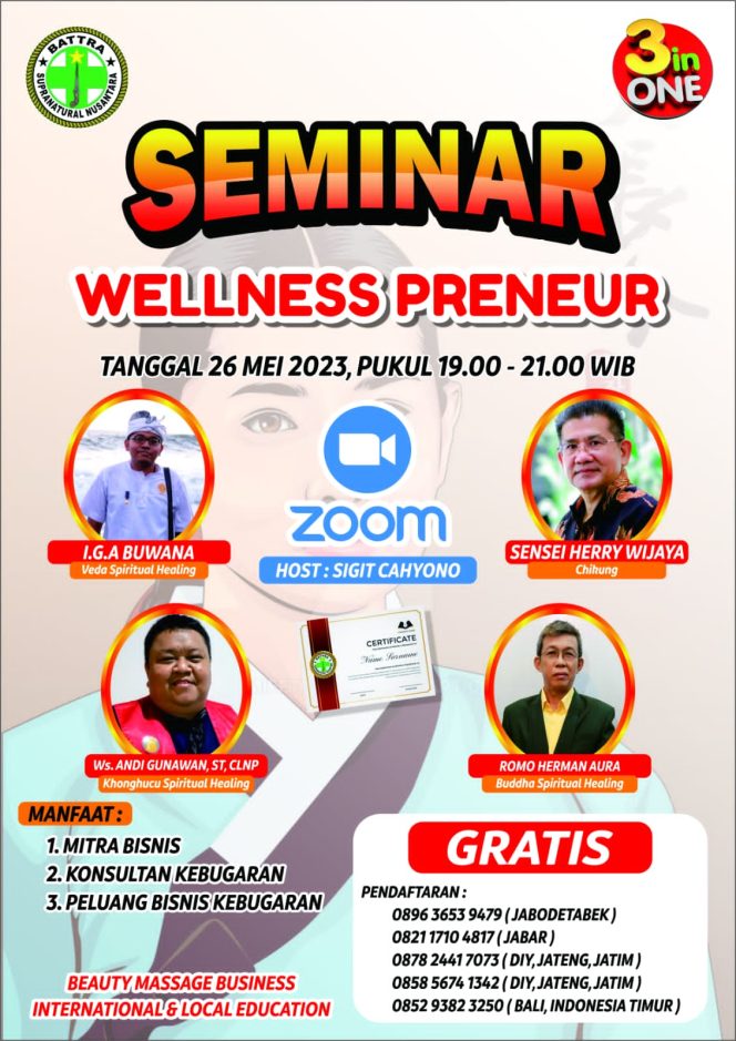 
 Seminar Wellness Preneur Peluang Bisnis Yang Menjanjikan