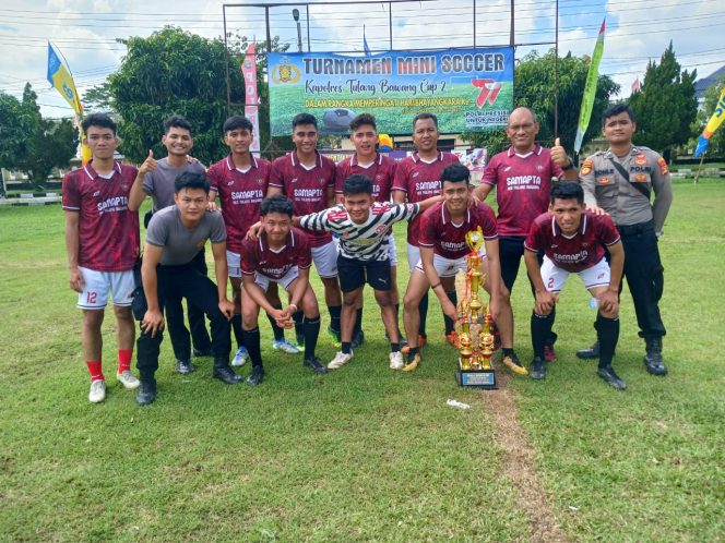
 Tim Samapta 1 Menjuarai Turnamen Mini Soccer Kapolres Tulang Bawang Cup II