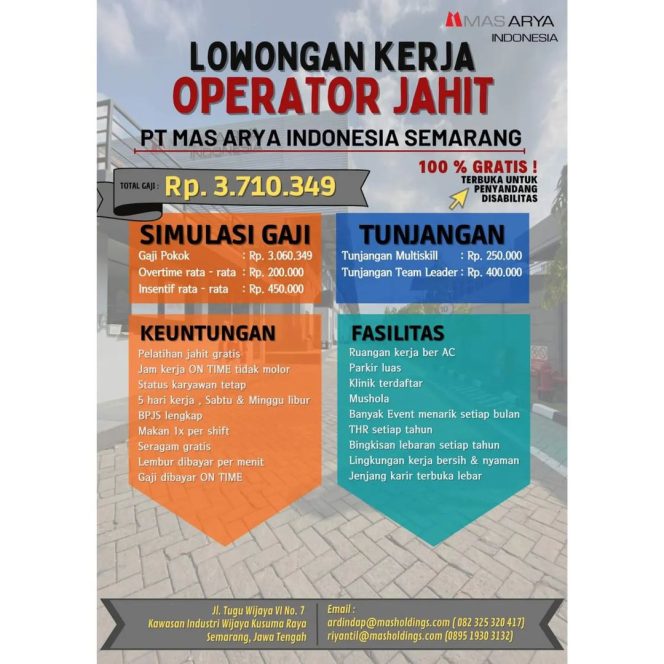 
 Info Lowongan Pekerjaan Kota Semarang PT. Mas Arya Indonesia Semarang