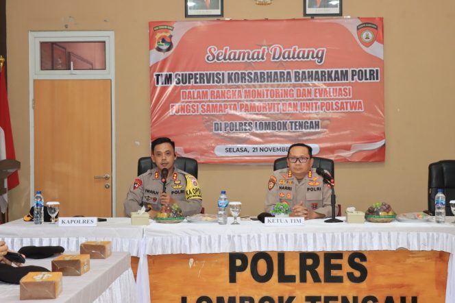 
 Kapolres Loteng Sambut Kunjungan Tim Supervisi Korsabhara Baharkam Polri
