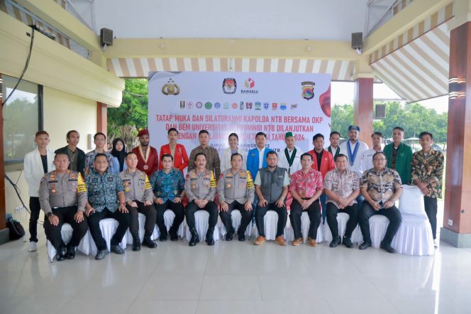 
 Upaya Ciptakan Pemilu Damai, Polda NTB Gelar Silaturahmi Dengan Penyelenggara, Pengawas dan Mahasiswa