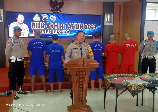 
 Polres Jepara Ungkap Kasus Pencurian Dengan Kekerasan Hingga Penggelapan, Empat Pelaku Diamankan