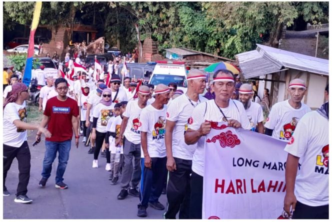 
 Memperingati Harlah Pancasila, Dian Kristiandi Foundation Long March 44 km Susuri Jepara Utara