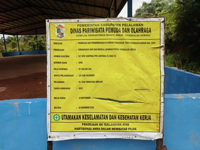 
 Terkait Proyek Pembangunan Lapangan Futsal Diduga Ajang Korupsi Diminta APH Menindak Lanjuti