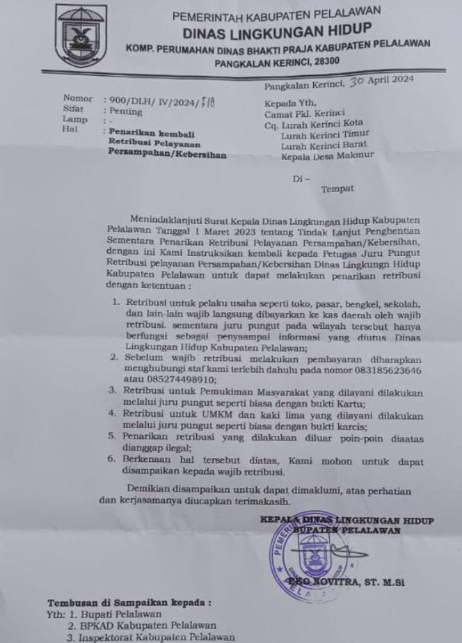 
 Dengan Dalih Perda DLH Lakukan Pengutipan Rp15.000 Per-KK Melalui Juru Pungut