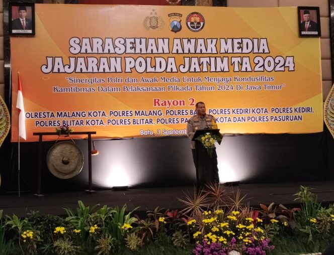 
 Kabid Humas Polda Jatim Gelar Sarasehan Bersama Awak Media, Wujudkan Pilkada Aman Dan Damai.