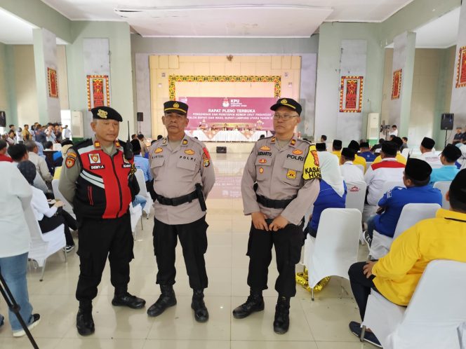 
 Amankan Pengundian Nomor Urut Paslon Pilkada Lampung Utara, Polres Terjukan Ratusan Personel Gabungan