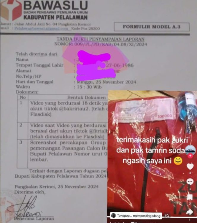 
 Heboh!!! Percakapan di Grup WhatsApp, Bawaslu Kabupaten Pelalawan Kembali Terima Laporan Dugaan Pelanggaran Pilkada