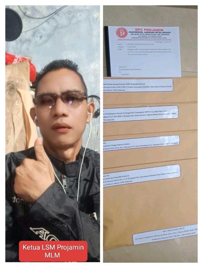 
 Adanya Dugaan Korupsi Dana Desa Ratusan Juta Kepala Desa Lubuk Muda Kabupaten Musi Rawas Di Laporkan LSM Projamin MLM