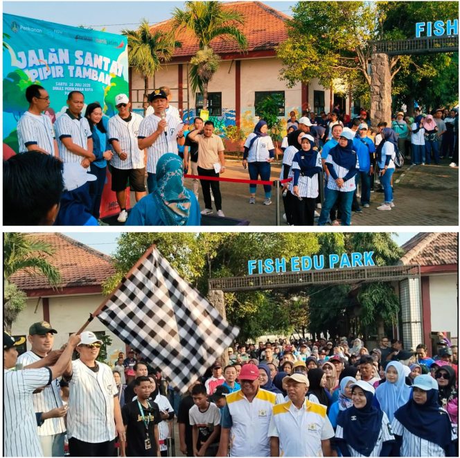 
 Wakil Walikota Pasuruan Berangkatkan Jalan Santai Pipir Tambak, Harapannya Festival Bandeng Jelak Mendorong Ekonomi dan Wisata.