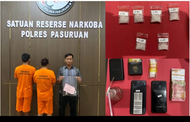 
 Ungkap Kasus Sabu, Polres Pasuruan Amankan Pasutri di Rembang dan Sita 4.5 Gram Barang Bukti