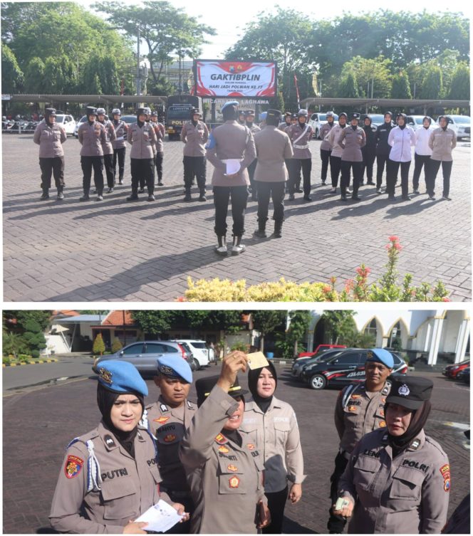 
 Momen HUT ke-77, Polwan Polres Pasuruan Gelar Gaktibplin.