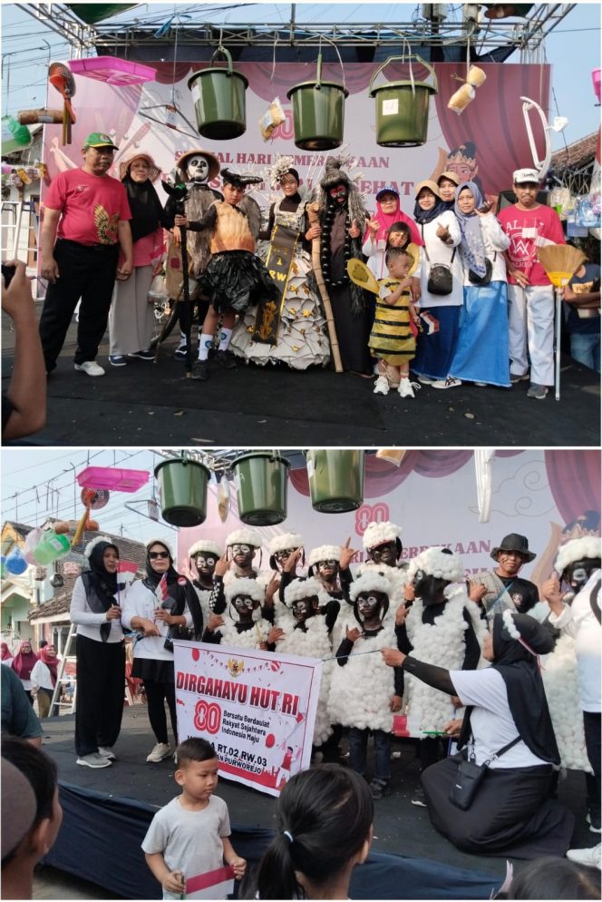 
 Semarakan HUT RI ke-80, Warga Lemah Arab RW 03 Gelar Jalan Santai Bernuansa Karnaval.