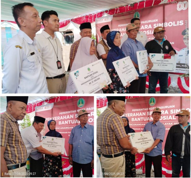 
 Walikota Pasuruan Serahkan 300 Batuan Rehabilitasi RTLH, Secara Simbolis di Kebon Jaya
