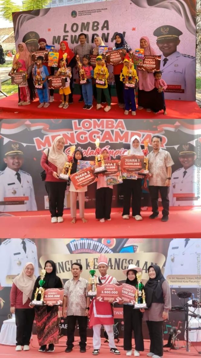 
 Dispendikbud Kota Pasuruan Gelar Lomba Mewarnai, Menggambar dan Jingle Kebangsaan.